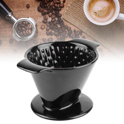 

Greensen Household Ceramic Coffee Filter Cup Four Holes Coffee Dripper Filtering Tool Black