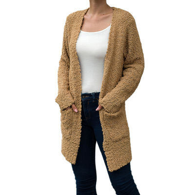 

Women Autumn Stylish Solid Color Loose Long Sleeve Concise Casual Personality Cardigan