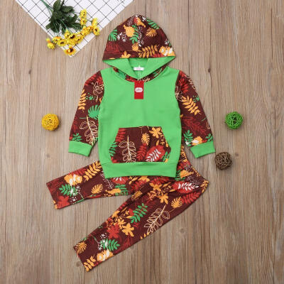 

Baby Girls Toddler Floral Autumn Winter Long Sleeve Hooded TopsPants 2PCS Set Outfits Clothes Set