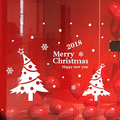 

〖Follure〗Happy New Year 2018 Merry Christmas Wall Sticker Home Shop Windows Decals Decor