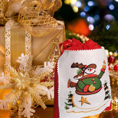 

〖Follure〗Christmas Gift Candy Bag Merry Christmas Santa Claus Snowman Decor A