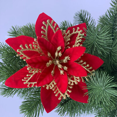 

Christmas Artificial Flowers Christmas Tree Ornaments Xmas Flowers Christmas Tree Decoration Flower