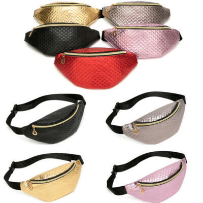 

Women PU leather Laser Waist Pouch Waterproof Sports Running Belt Bag Bum Pack