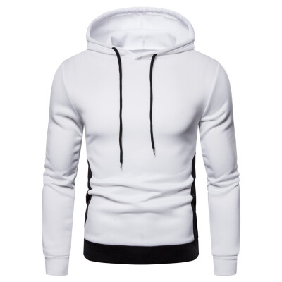 

Toponeto Men Splicing Button Pullover Long Sleeve Hooded Sweatshirt Tops Blouse