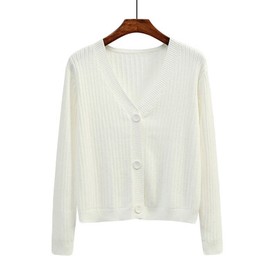 

EFINNY Fashion Button Knit Cardigan Sexy Retro V-neck Short Sweater Women Cardigan