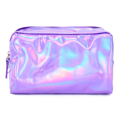

Simple Fashion Holographic Pencil Case Cosmetic Makeup Pouch Storage Zipper Purse Bag