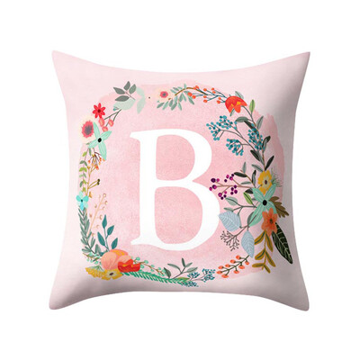 

〖Follure〗English Alphabet Pillow Print Cushion Flower Pillowcase Cover Room Decoration