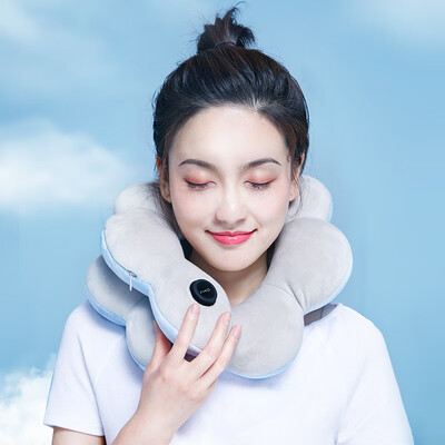 

AIKa Graphene Heating Neck U-Pillow Aircraft Car Travel Headrest Office Nap Artifact Neck Pillow Gray Blue