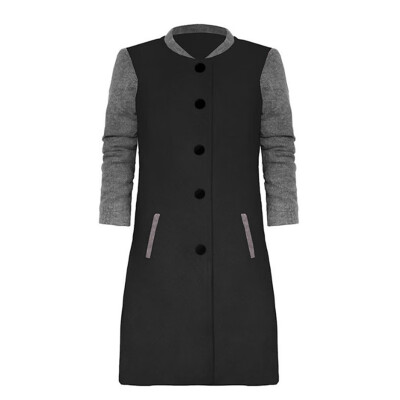 

Autumn Winter Women Slim Windbreaker Coat Single Breasted Long Trench Jacket