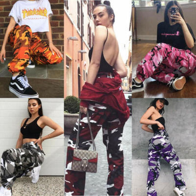 

Damen Militär Stil Kampf Tarnung Hose Menge Tarnung Cargo Hose Lange Hose