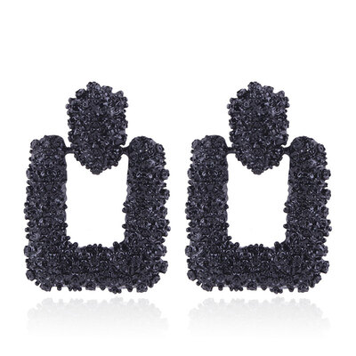 

Solememo ZA New Arrivals Big Square Rhinestone Drop Earrings Fashion Punk Geometric Dangle Earrings Women Jewelry Wholesale