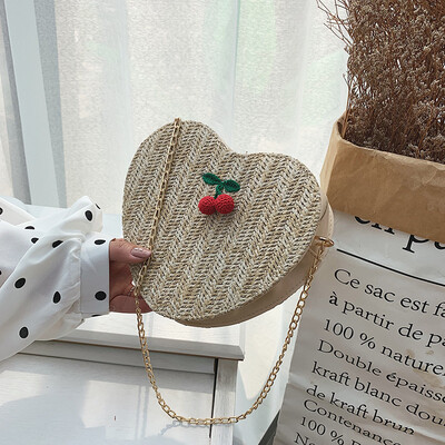 

2019 New Style Ladies Nautical Beach Bag Chains Shoulder Canvas Summer Tote Holiday Shopper Gold Zipper Heart Shape