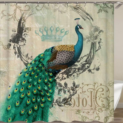 

Shower Curtain Flowers Trees Print Blackout Curtains Waterproof Mildew-proof Bathroom Curtain 71"x71