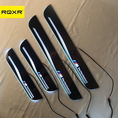 

Acrylic door sill plate strip with led decorative welcome light moving door scuff for BMW
