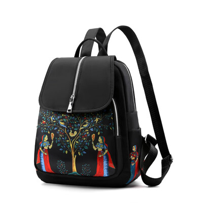 

Leisure backpack female national style printed backpack female backpack travel bag female