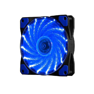 

PC Case Fan 12CM Silent LED Cooler Fan Strong Wind 15 LED Blue Light