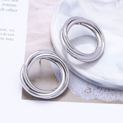 

2019 New Fashion Simple Gold Color Silver Geometric Big Round Earrings for Women Circle Drop Earrings Statement Brincos Jewelry