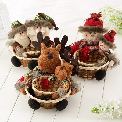 

Tailored Christmas Candy Storage Basket Decoration Santa Claus Storage Basket Gift