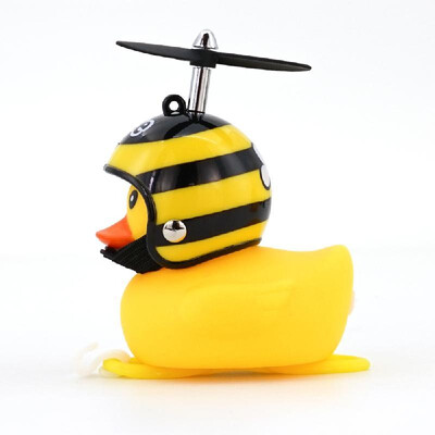 

Cute Little Yellow Duck Bamboo Dragonfly with Helmet for Bike Motorcycle