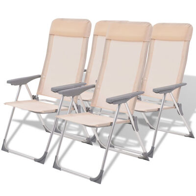 

Camping Chairs 4 pcs Cream Aluminum 22"x236"x441"