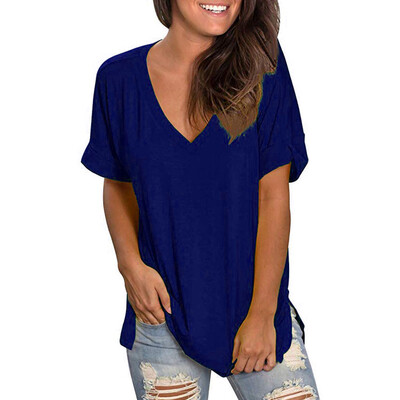 

Starmoon Women Summer V Neck Short Sleeve Shirt Casual Tunic Tops Blouse