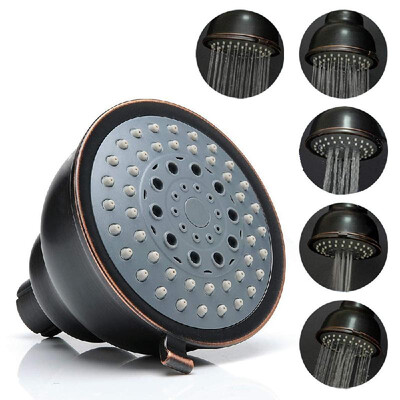 

High Pressure Shower Head 4 Inch 5 Settings Adjustable Bathroom Shower Head Spray Showerhead Anti-clog Brushed Bath Rain Shower He