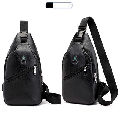 

2019 New Style Fashion Hot Mens PU Leather Cycle Sling Pack Satchel Solid Zipper Bag Small Day Waist Packs
