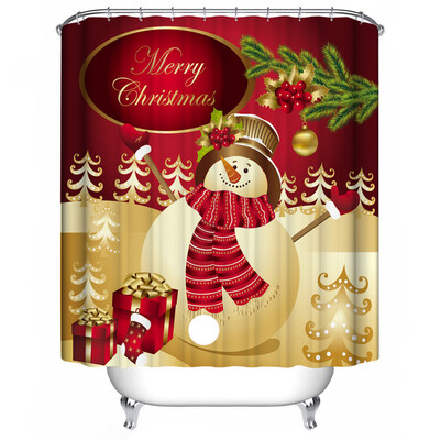 

Gobestart Custom Merry Christmas Fabric Waterproof Bathroom Shower Curtain 60 x 72