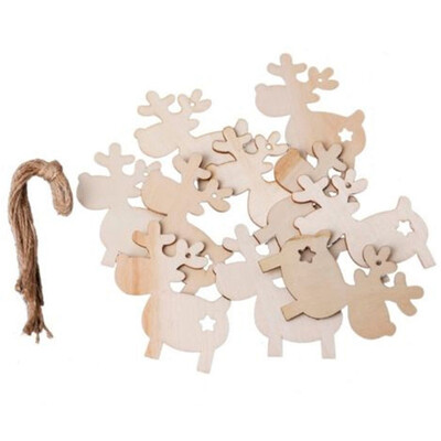 

10 P cs Elk Wooden Craft Xmas Ornament Christmas Tree Hanging Decorations Christmas Tree D i y Ornament Hanging