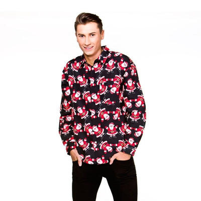 

Adult Men Christmas Shirt Santa Snowman Reindeer Novelty Xmas Fancy Dress Tops