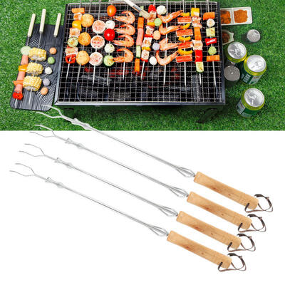 

Greensen 4Pcs Camping Barbecue BBQ Telescoping Stainless Steel Forks Skewers Roasting Sticks