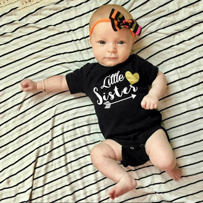 

Newborn Baby Girls Letter Heart Arrow Print Jumpsuit Bodysuit Romper Clothes