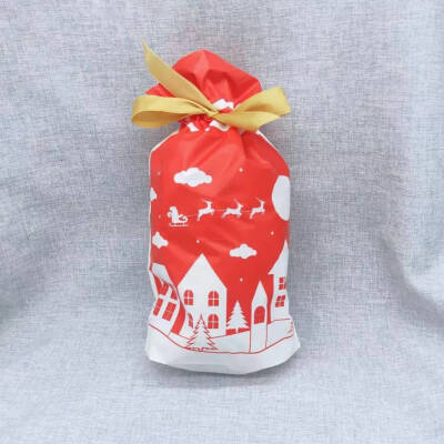 

Elk Snowflake Santa Claus Gift Bags Merry Chrtistmas Candy Food Bags With Ribbon For Christmas Decoration Supplies