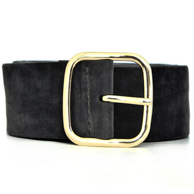 

Retro Suede Wide Waist Belt Large Square Buckle Strap Clothes Decor Waistband