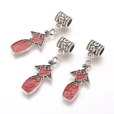 

Alloy European Dangle Beads with Enamel Dress Antique Silver 41mm Hole 5mm