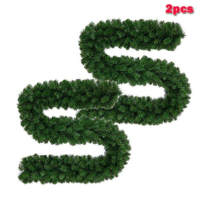 

24Pcs 270cm Christmas Garlands Decoration Stairs Fireplaces Artificial Pine Green Wreath