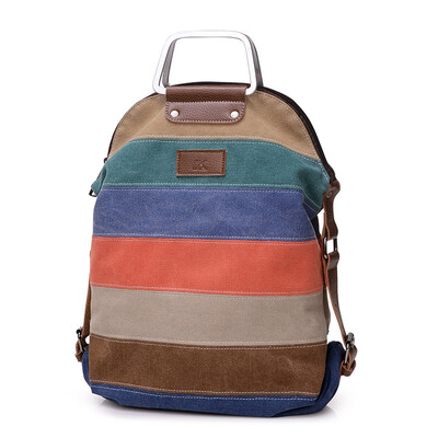 

Tailored Women Ladies Girls Retro Canvas Multi-Color Tote Handbag Shoulder Backpack Bag