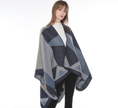 

Europe&the United States women diamond shaped mud point gradation color imitation cashmere jacquard shawl fast sale cross-border platform selling