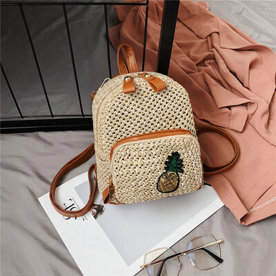 

Tailored Fashion Lady Wild Knitted Fruit Embroidered Backpack Backpack Messenger bag
