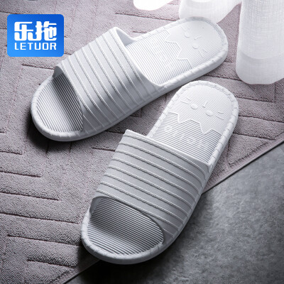 

Le drag slippers couple sandals men&women four seasons indoor home bathroom bath fashion casual swimming non-slip cool summer waterproof floor mute thick soft bottom SJ1906A light gray 4243