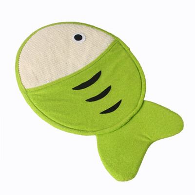 

Cat Scratch Board Natural Sisal Fish Shape Cat Scratching Bed Post For Grinding Claws Cat Kitten Scratcher Interactive Toy