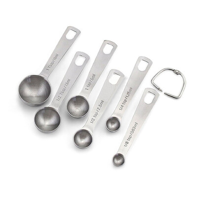 

6Pcsset Stainless Steel Measuring Spoons Set Kitchen Baking Gadget Tool