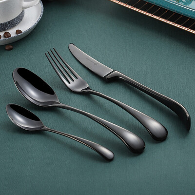

Toponeto 4PCS Set Stainless Steel Upscale Dinnerware Flatware Cutlery Fork Spoon