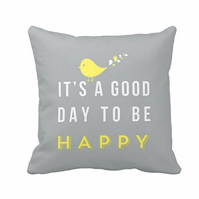 

Siaonvr Yellow Bird Letter Square Throw Pillow Case Cushion Cover Home Decor