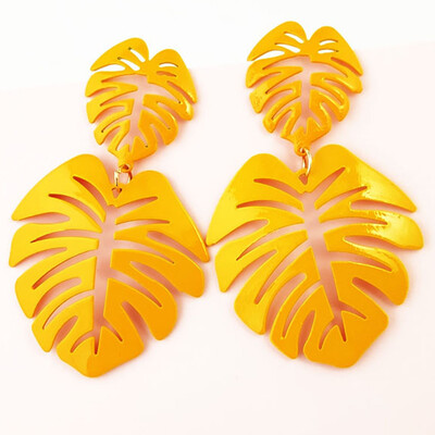

Women Hollow Large Leaves Beach Swimming Pool Jewelry Hook Dangle Earrings