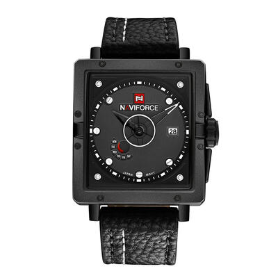 

NAVIFORCE Leather Strap Man Watch Waterproof Quartz Calendar Watch 4 Types