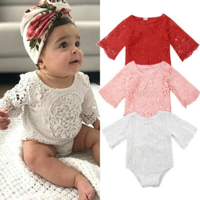 

Newborn Baby Girl Lace Floral Romper Bodysuit Jumpsuit Outfits Clothes Summer RA