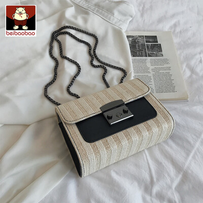 

On the new small bag girl 2019 new fashion chain single shoulder bag foreign air leisure straw woven oblique satchel bag