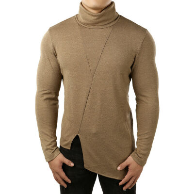 

Men Thermal High Collar Turtleneck Pullover Long Sleeve Sweater Stretch Shirt