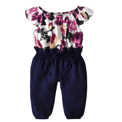 

Toddler Baby Kids Floral Overall Jumpsuit Long Pants One-Piece Romper Outfit